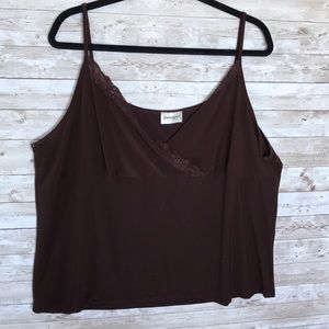 Brown Lace Strappy Tank Size 3X
